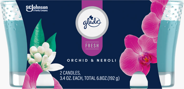 Glade® Fresh Orchid & Neroli Candle Twin Pack