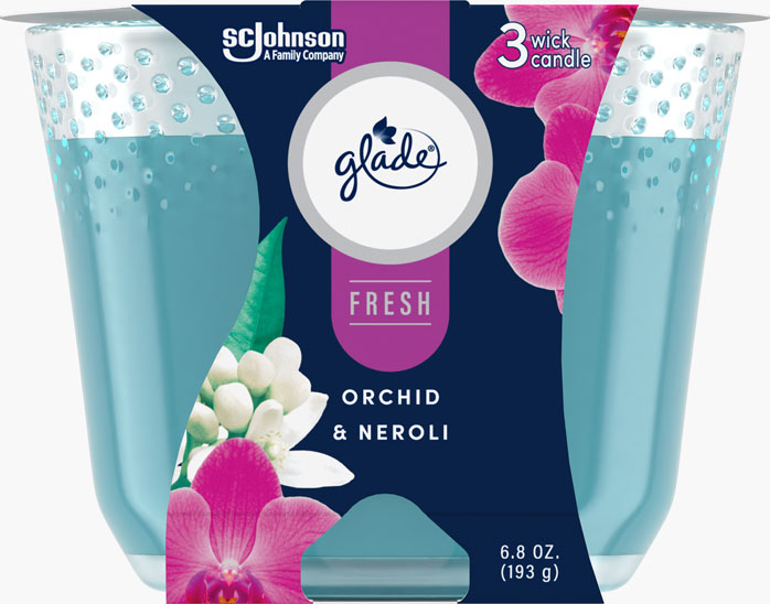 Glade® Fresh Orchid & Neroli 3-Wick Candle
