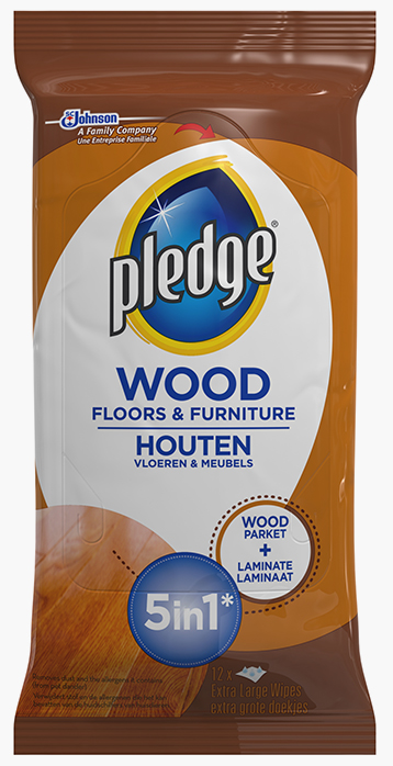 Pledge Wood Floor and Furniture Wipes 12 Pack - English Rose
