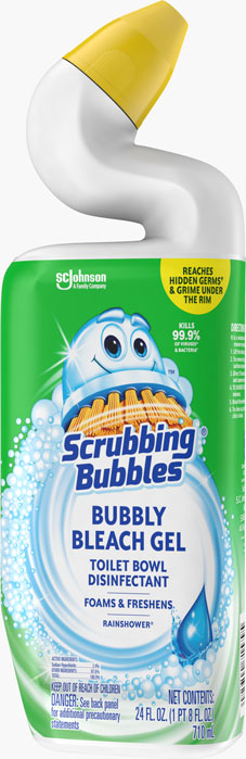 Scrubbing Bubbles® Bubbly Bleach Gel Disinfectant Toilet Bowl Cleaner (Rainshower® Scent)