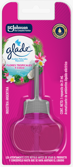 Glade® Aceites Naturales Flores Tropicales y Coco