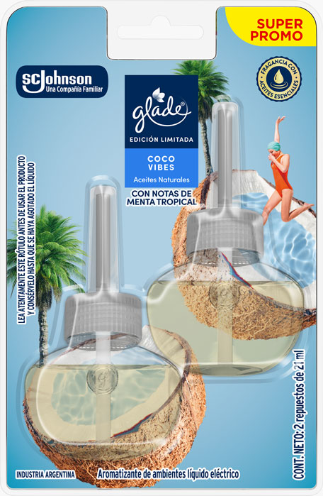 Glade® Aceites Naturales Coco Vibes