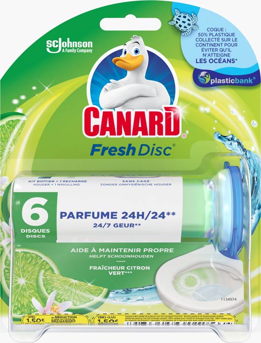 Canard® Fresh Disc® - Kit Boîtier + 1 recharge Fraîcheur Citron Vert 