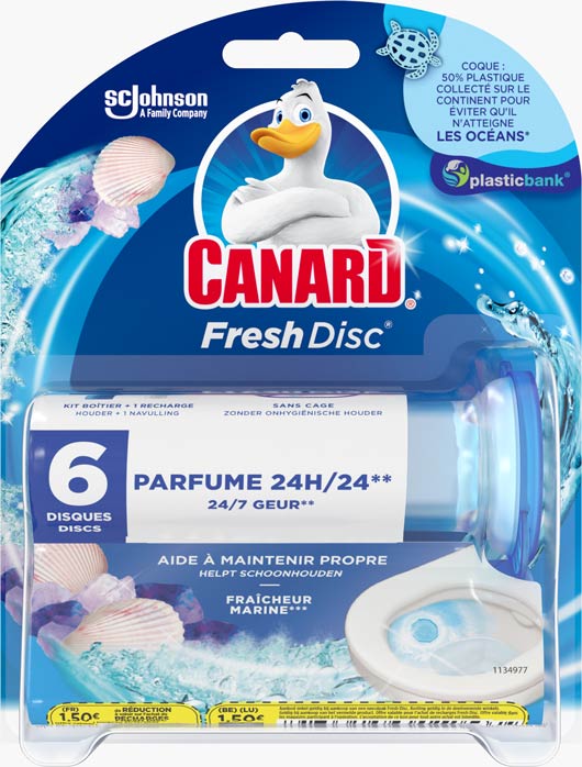 Canard® Fresh Disc® - Kit Boîtier + 1 recharge Fraîcheur Marine