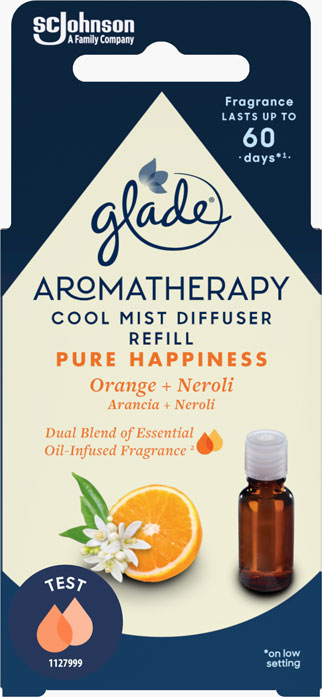 Glade® Aromatherapy Cool Mist - Pure Happiness - Пълнител - Портокал и Нероли