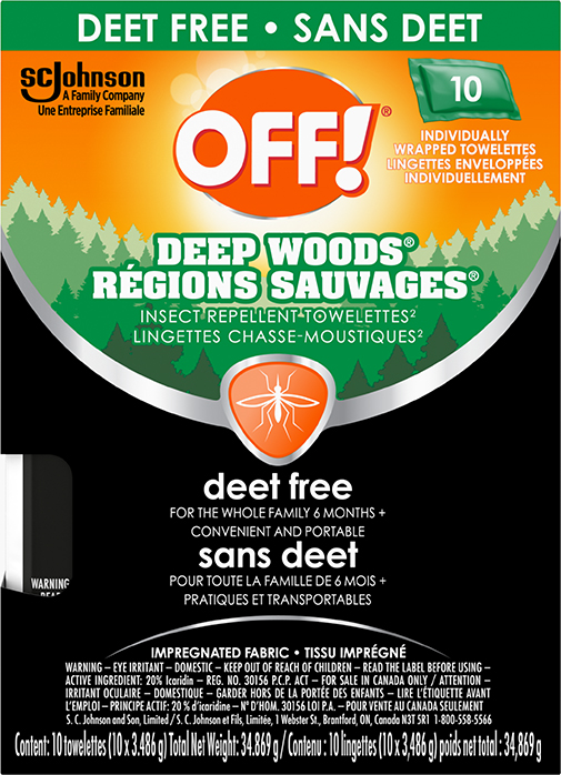 OFF!® Deep Woods® Wipes - Deet Free