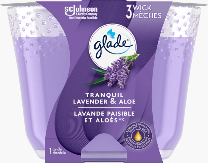 Glade® Triple Wick Candle - Tranquil Lavender & Aloe