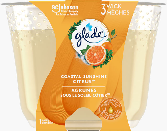 Glade® Triple Wick Candle - Coastal Sunshine Citrus™