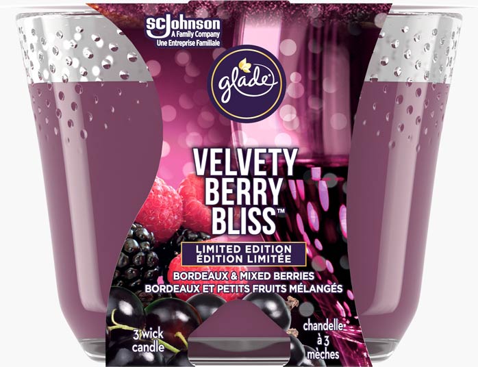 Glade® Holiday Triple Wick Candle - Velvety Berry Bliss™