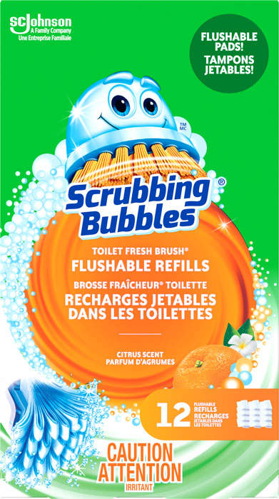 Scrubbing Bubbles® Brosse Fraîcheur® Toilette Recharges Jetables dans les Toilettes