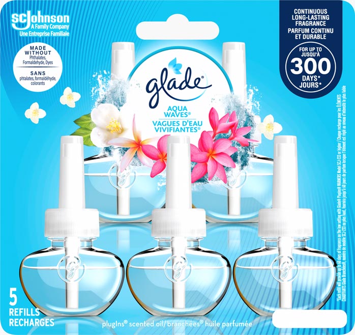 Glade Branchées® Huile parfumée Recharge - Vagues D`eau Vivifiantes®