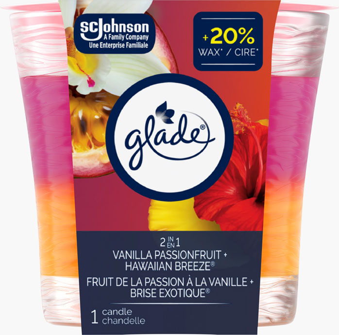 Glade® 2in1 Candle - Vanilla Passionfruit & Hawaiian Breeze®