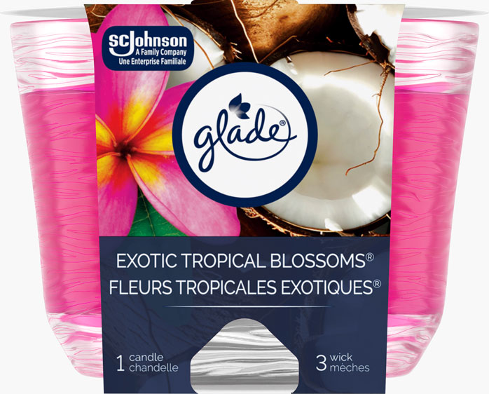 Glade® Chandelle à trois mèches - Fleurs tropicales exotiques®