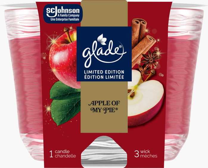 Glade® des Fêtes chandelle  à trois mèches  - Apple of My Pie™