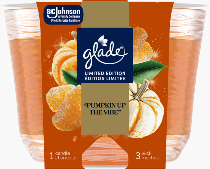 Glade® chandelle d`automne à trois mèches - Pumpkin Up the Vibe™