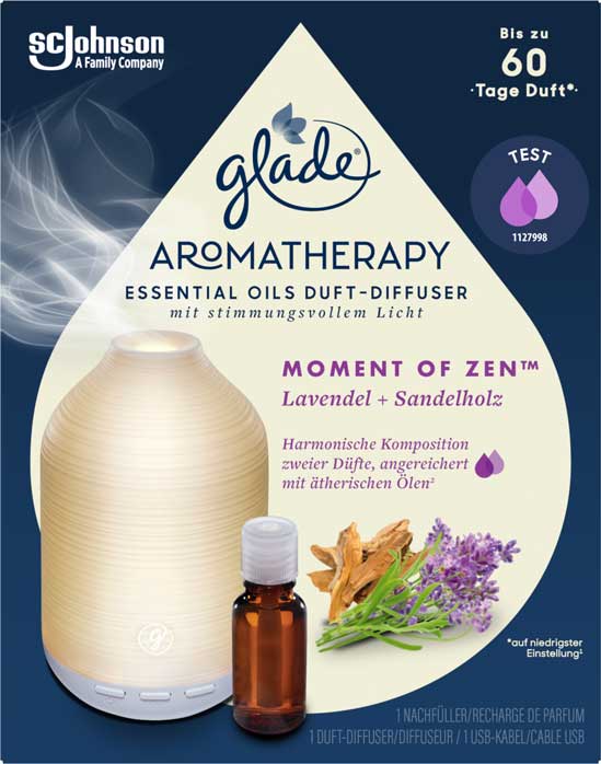 Glade® Aromatherapy Essential Oils Duft Diffuser Starter Set Moment of Zen