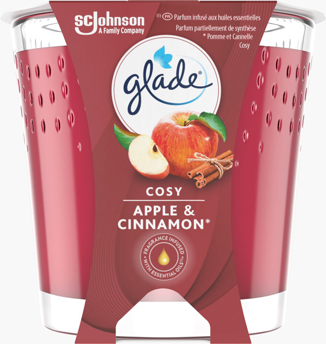Glade® Bougie Design Cosy Apple & Cinnamon 