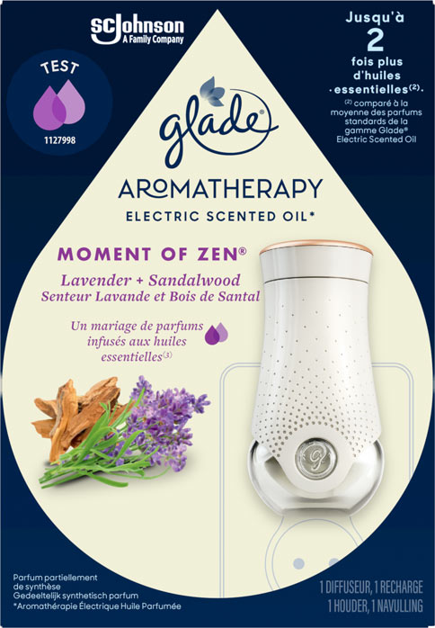 Glade® Aromatherapy - Diffuseur Electric Scented Oil - Moment of Zen® Lavande & Bois de santal