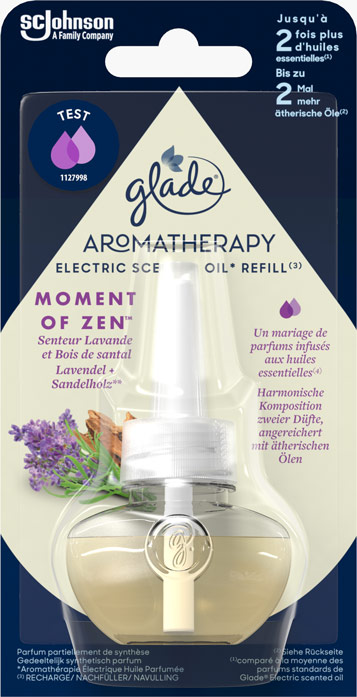 Glade® Aromatherapy - Recharge Electric Scented Oil - Moment of Zen® Lavande & Bois de santal