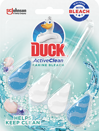 Duck® Active Clean Bleach Rim Block Toilet Cleaner Marine