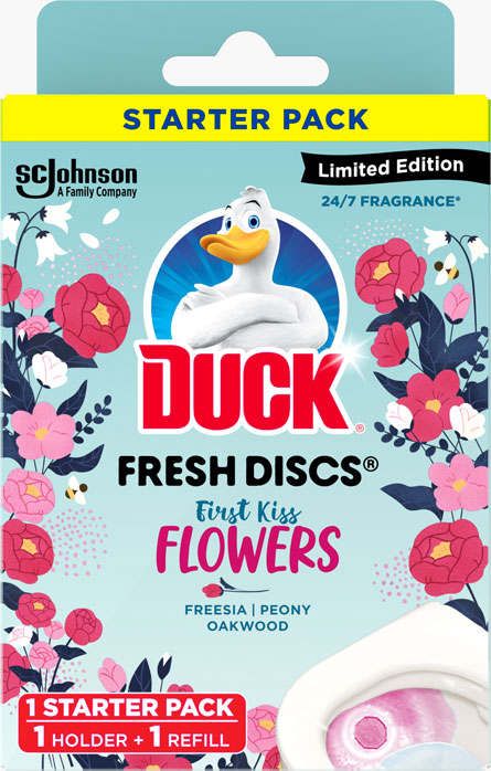 Duck® Toilet Fresh Discs Holder Fresh Kiss Flowers
