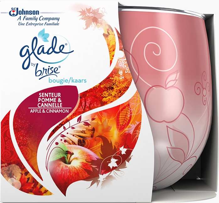 Glade® by Brise® Bougie Senteur Pomme & Canelle