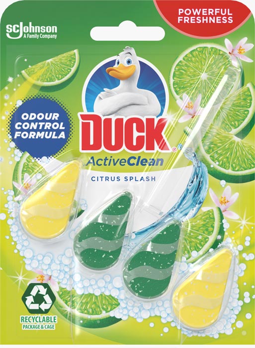 Duck® Active Clean Citrus Splash - Detergent solid pentru toaletă