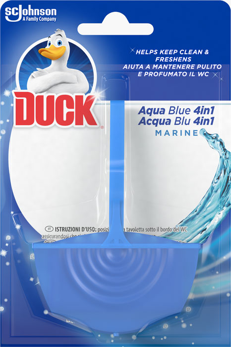Duck® Aqua Blue 4în1 - aparat solid pentru toaletă 