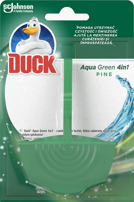 Duck® Aqua Green 4 în 1 - aparat solid pentru toaletă 