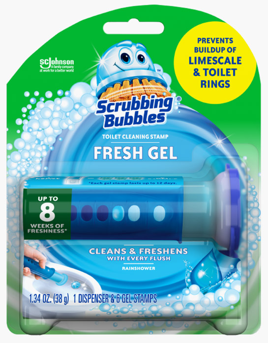 Scrubbing Bubbles® Fresh Gel Toilet Cleaning Stamp - Rainshower