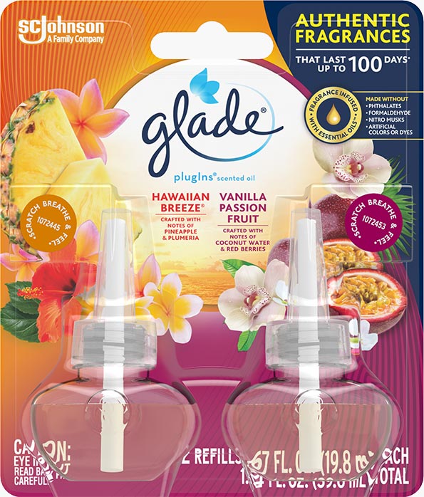 Glade® Hawaiian Breeze® & Vanilla Passion Fruit PlugIns® Scented Oil Refills