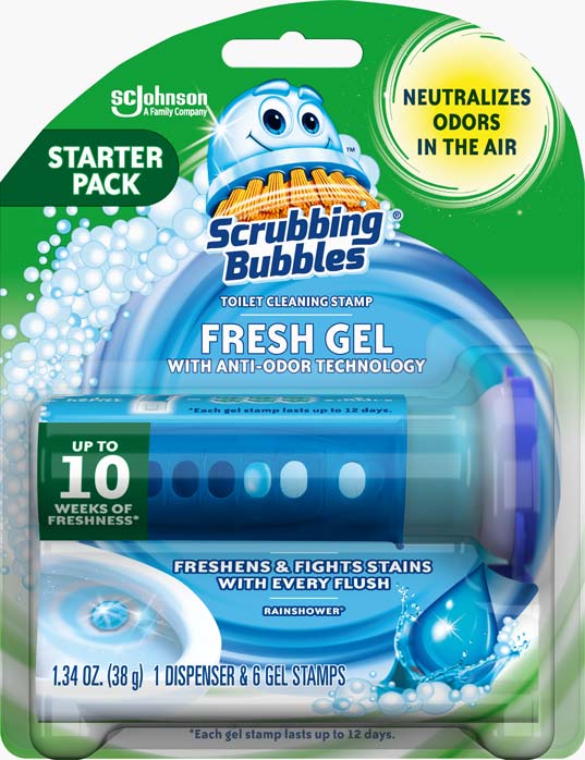 Scrubbing Bubbles® Fresh Gel Toilet Cleaning Stamp (Rainshower® Scent)