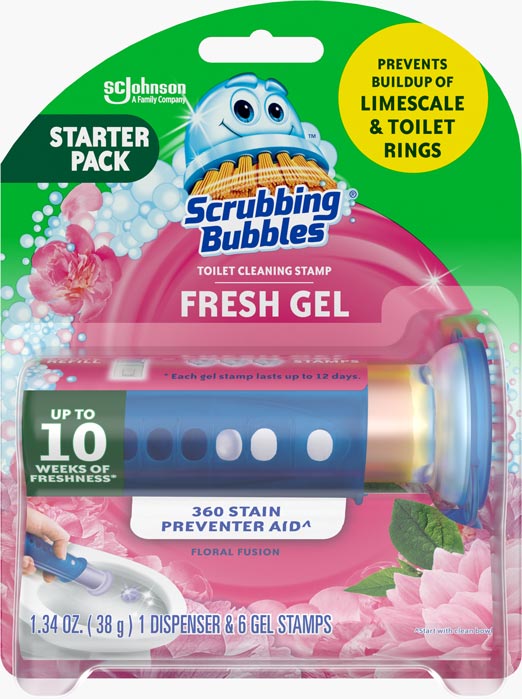 Scrubbing Bubbles® Fresh Gel Toilet Cleaning Stamp (Floral Fusion Scent)