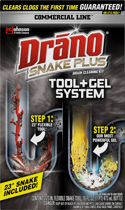 Drano® Commercial Line™ Snake Plus Tool + Gel System