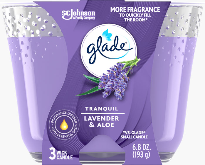 Glade® Tranquil Lavender & Aloe 3-Wick Candle