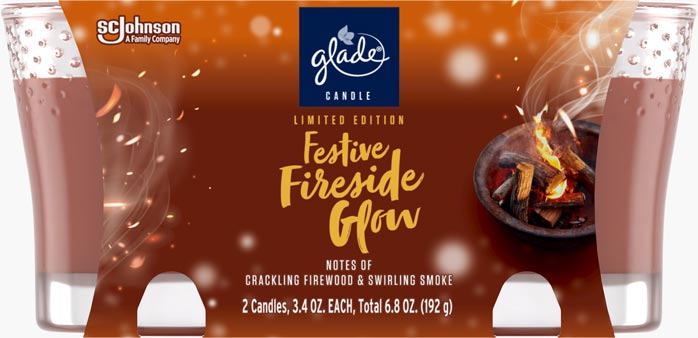 Glade® Festive Fireside Glow Candle Twin Pack