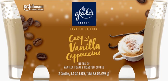 Glade® Cozy Vanilla Cappuccino Candle Twin Pack