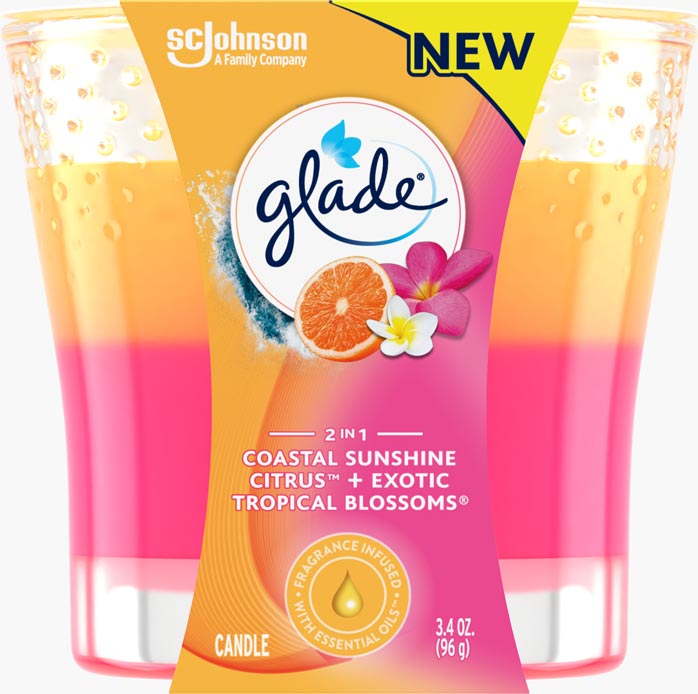 Glade® Coastal Sunshine Citrus™ & Exotic Tropical Blossoms® 2in1 Candle