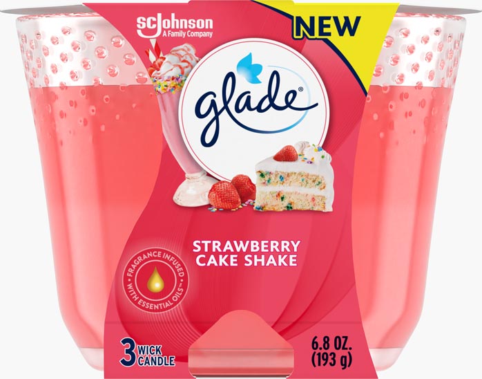 Glade® Strawberry Cake Shake 3-Wick Candle