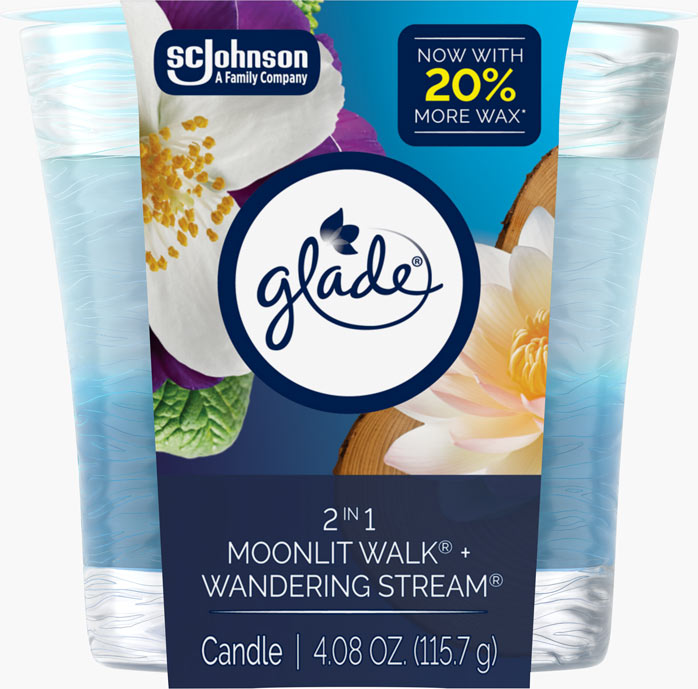 Glade® Moonlit Walk® & Wandering Stream® 2in1 Candle