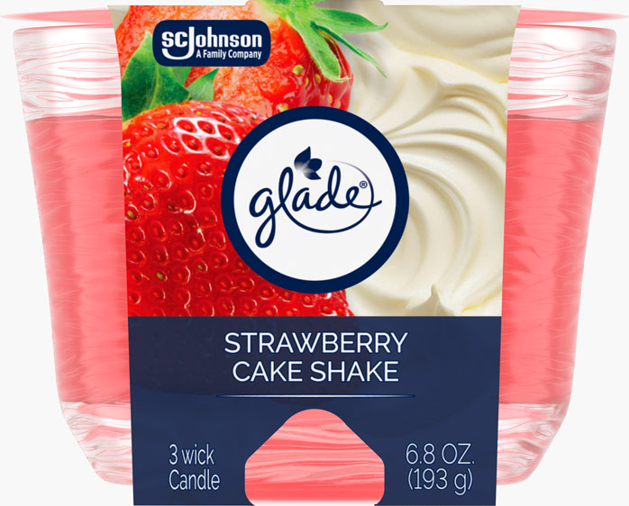 Glade® Strawberry Cake Shake 3-Wick Candle