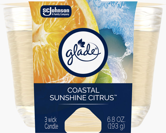 Glade® Coastal Sunshine Citrus™ 3-Wick Candle