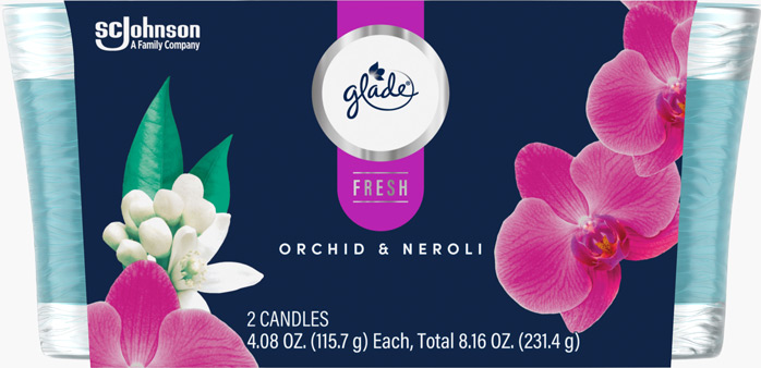 Glade® Fresh Orchid & Neroli Candle Twin Pack