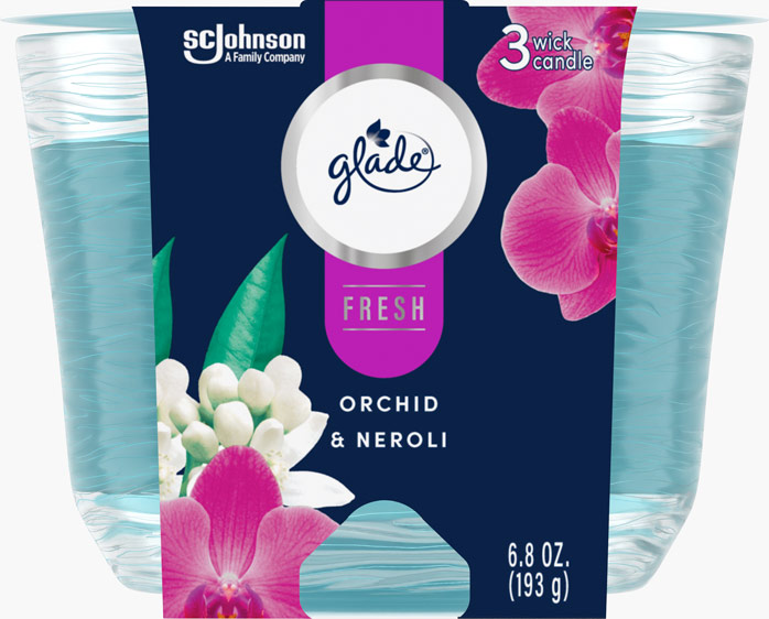 Glade® Fresh Orchid & Neroli 3-Wick Candle