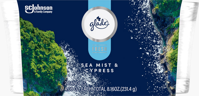 Glade® Sea Mist & Cypress Candle Twin Pack