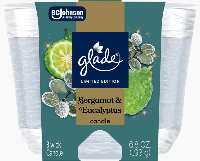 Glade® Bergamot & Eucalyptus 3-Wick Candle