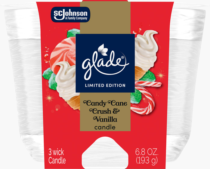 Glade® Candy Cane Crush & Vanilla 3-Wick Candle
