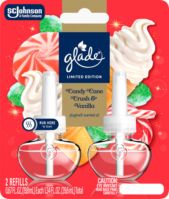 Glade® Candy Cane Crush & Vanilla PlugIns® Scented Oil Refills