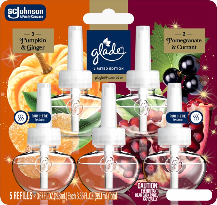 Glade® Pumpkin & Ginger and Pomegranate & Currant PlugIns® Scented Oil Refills