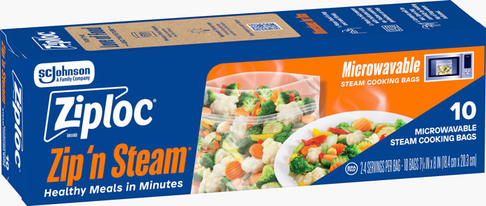 Ziploc® Brand Zip 'n Steam® Cooking Bags